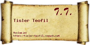 Tisler Teofil névjegykártya